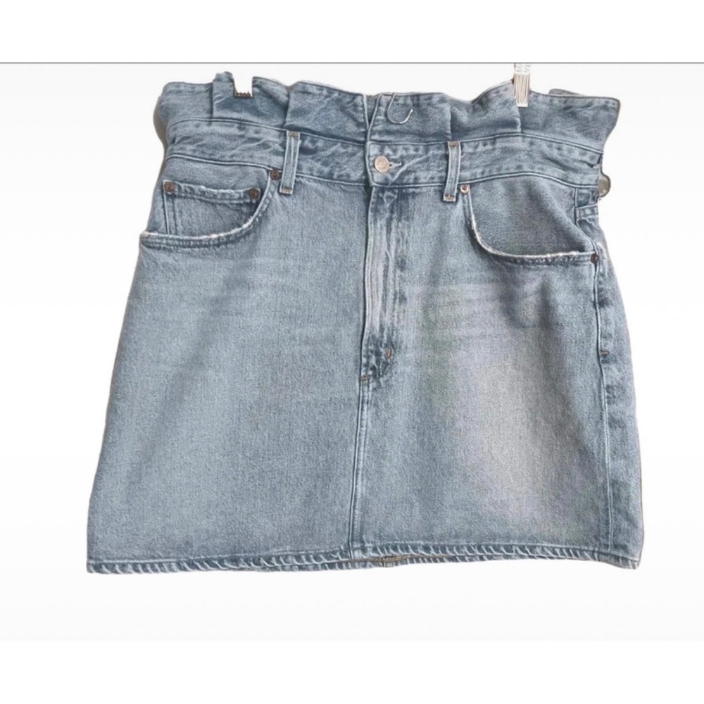 AGOLDE Light Wash Paperbag Waist Denim Mini Skirt‎ - Size 32